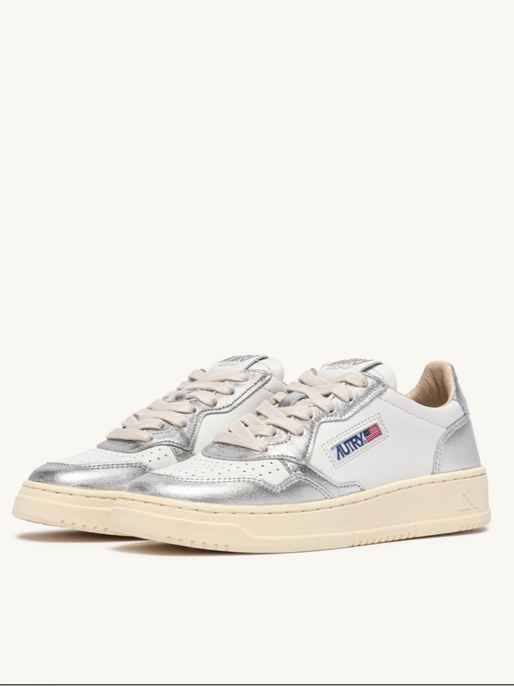 Autry Silver Low-Top Sneakers